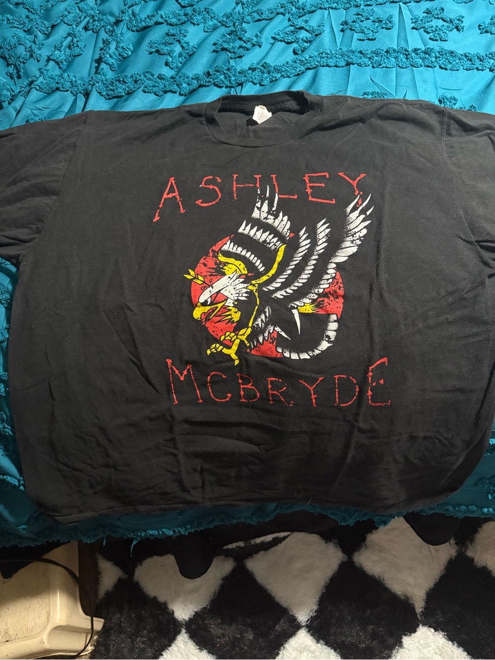 Ashley McBryde Black Graphic Tee with Eagle Print   Official Merch
